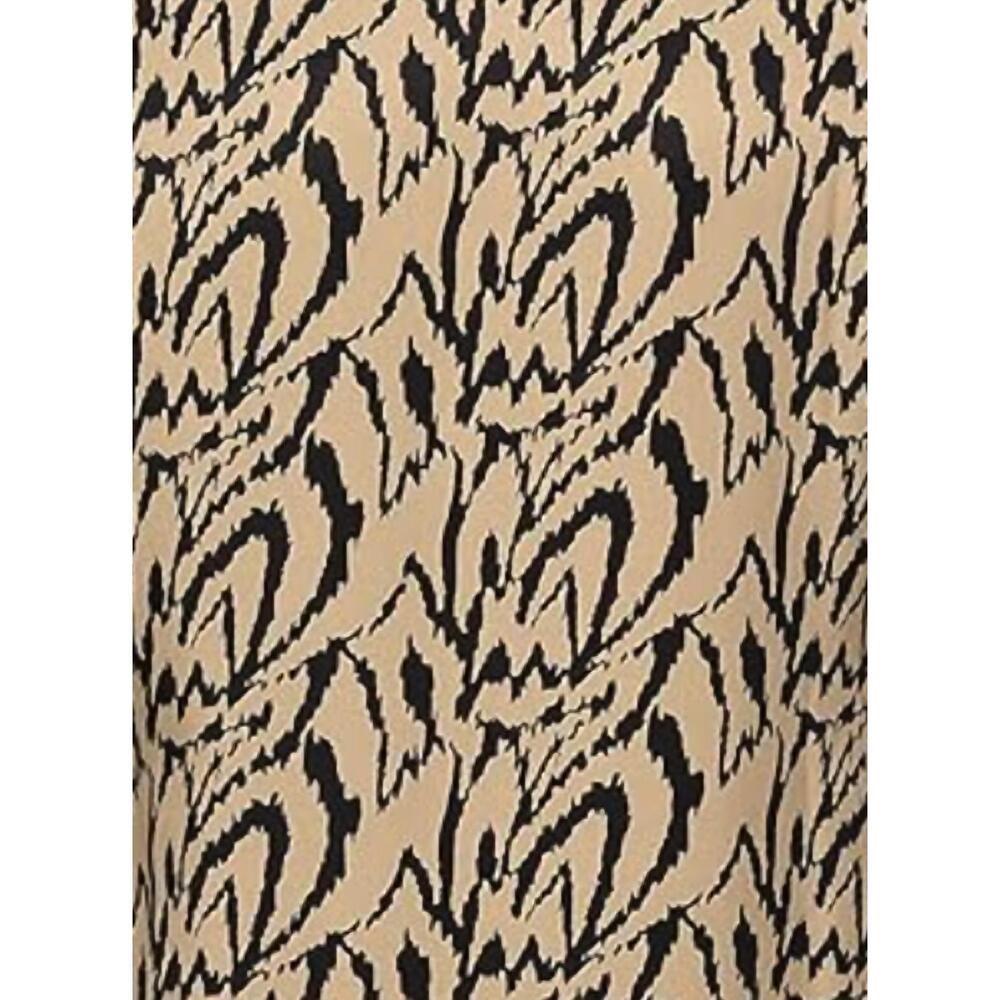 NEW THML long sleeve tiered print mini dress in beige - Picture 3 of 3